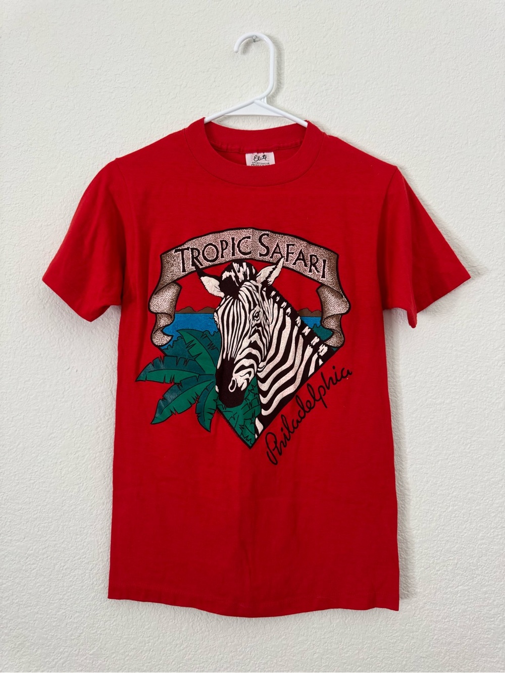 Vintage 90s Single Stitch Safari Philadelphia Zebra Graphic Tee